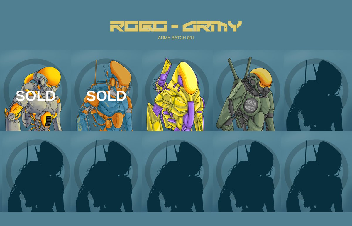 mrbop_png's tweet photo. ⚡️GM⚡️
#ROBOARMY 1/1 PFP project, still on Grinding, the first Series “ARMY BATCH 001” have 10 pieces on,
.
What is the unique?
every RB- number have a different character design,with detail, main colour was orange, and also the price just 0.5 Sol
.
Link 👇🏻👇🏻 #ROBOARMY https://t.co/lRifDixSUx
