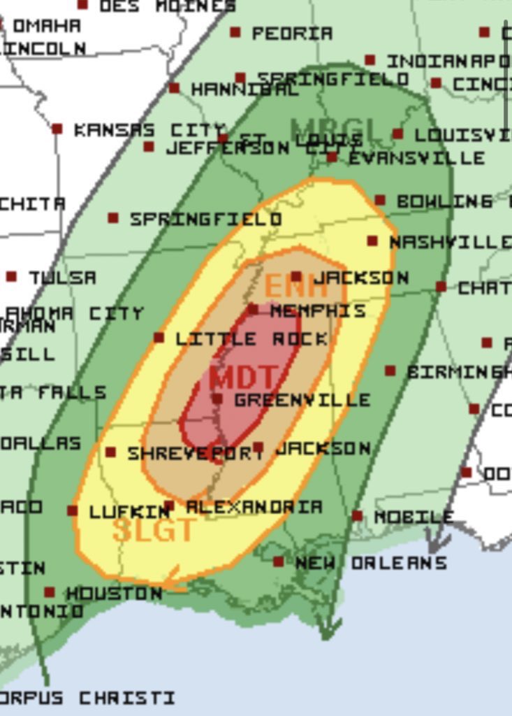 LIVE update on the #tornado outbreak expected tomorrow across Mississippi into northeast LA, southeast AR. WATCH: youtu.be/gQ-9PzpvW4M
