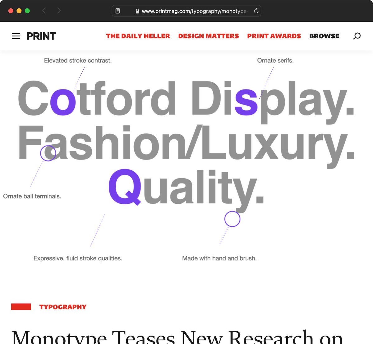 Ah yes, the ornate serifs and ball terminals of Helvetica, made with hand and brush, promoted lovingly by the PR team at Monotype and rigorously verified by the editors at Print.
printmag.com/typography/mon…