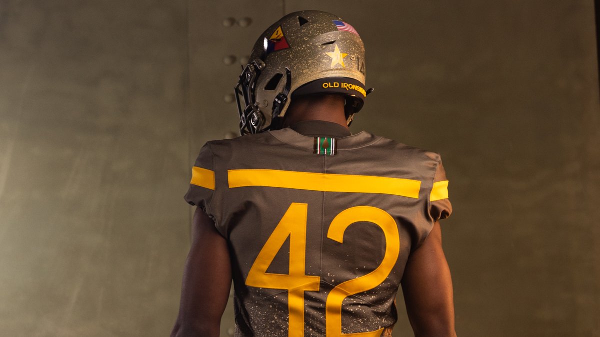 This just in! Army released their uniforms for the <a href="/ArmyNavyGame/">Army-Navy Game</a> presented by USAA. This year's uniform honors the soldiers from the 1st Armored Division during World War II. Learn more at oldironsides.football. #ArmyNavy