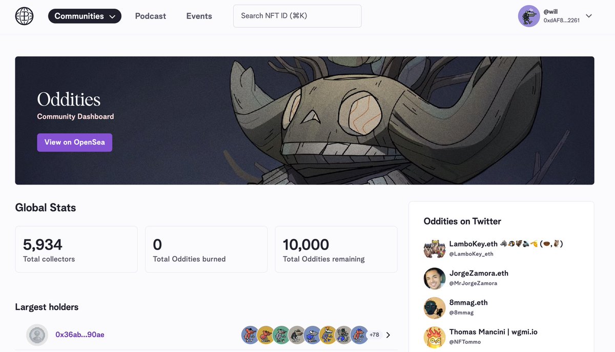 In order to go in-chain, @moonbirds must first complete their Collector’s Profile on the newly updated Proof.xyz. Have you noticed that Profiles are also now available for all holders of our NFTs? 👀 A thread on what we’re working on: ⬇️