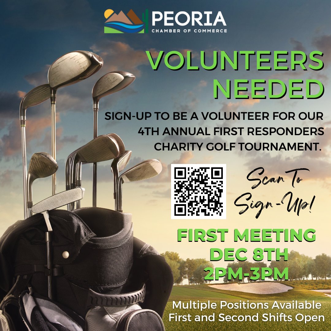 #FourthAnnualCharityGolfFundraiser #FirstResponders #PCOC #BlackstoneCountryClub #VolunteersNeeded #CityOfPeoria