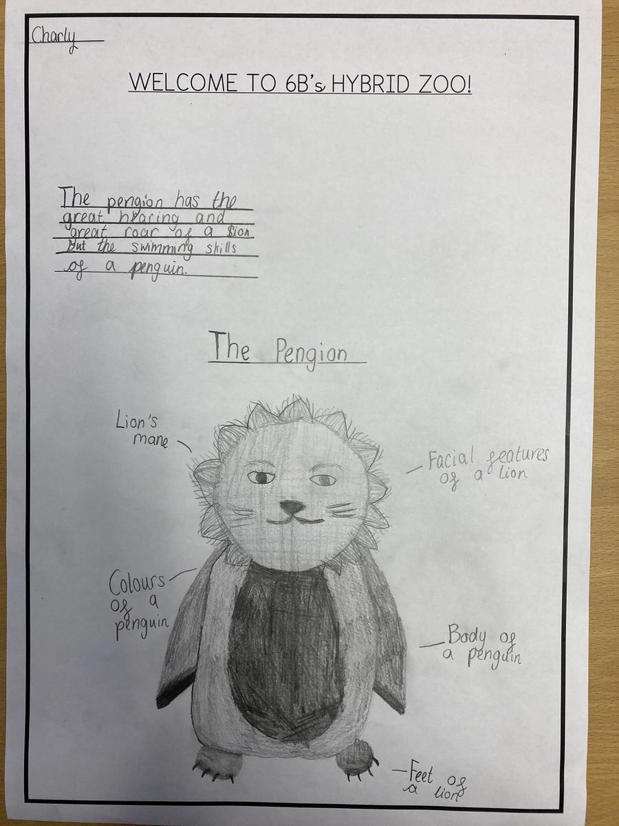 Amazing hybrid animals designed in year 6 last week. The pupils carefully considered how their different characteristics made them well-suited to different habitats <a href="/paganelschool/">Paganel Primary</a>