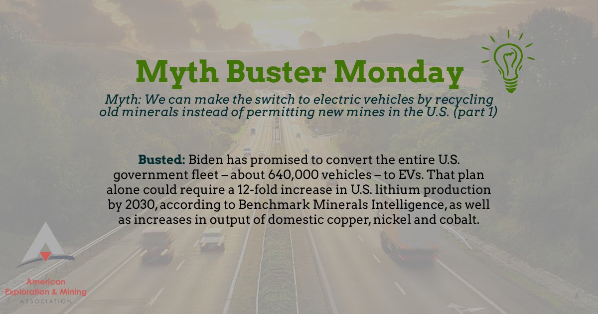 Electric Vehicles simply require more mined minerals. #mining #miningmatters #mythbuster #mythbustermonday #Miningmyth #miningfact