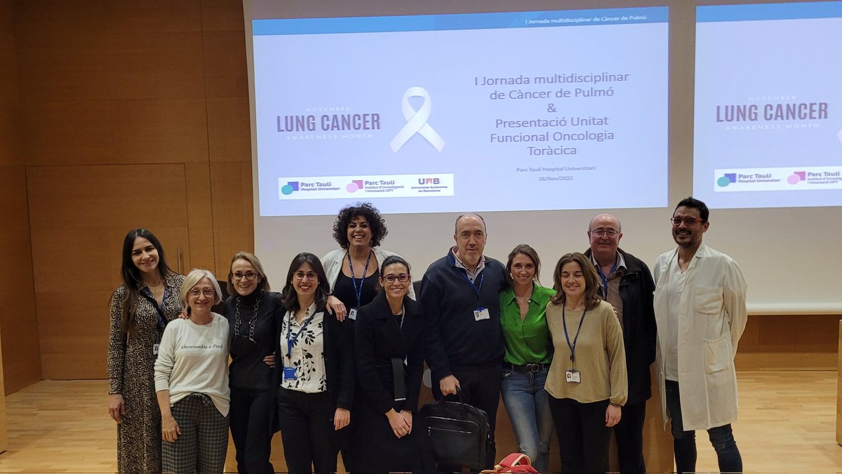 Això s'acaba amb una foto de grup dels membres de #UFOTParcTauli <a href="/parctauli/">Consorci Corporació Sanitària Parc Taulí</a>  Multidiciplinar, com ha de ser! 🫁🩺🔍🖥☢️🔬🚭🔪🏥💊

Per seguir avançant i millorant en l'investigació,  diagnòstic i tractaments dels nostres pacients amb càncer de pulmó! 

#lungcancer #LCSM