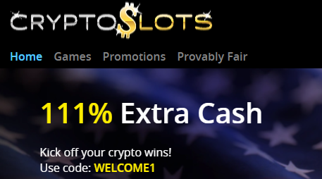 New Players Claim 111% Match Bonus at CryptoSlots Casino!