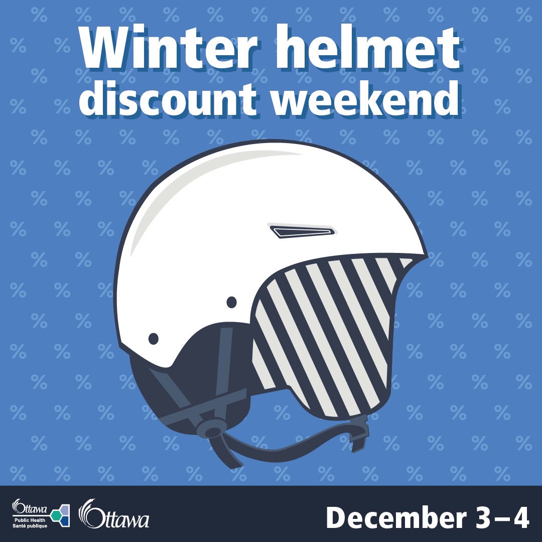 #Sledding season is approaching (not enough snow yet)!  Get ready for it with the Helmet Discount Weekend.  See Ottawa.ca/sledding for details.