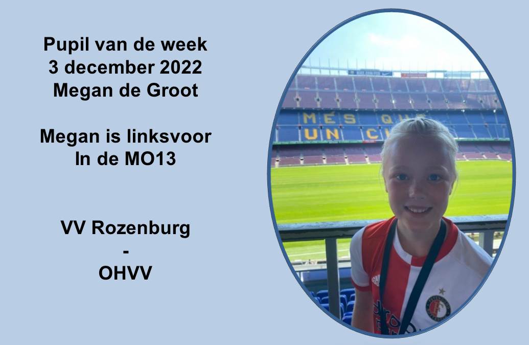 vvRozenburg's tweet photo. Onze pupil van de week voor zaterdag 3dec. https://t.co/qxccOvJJhW