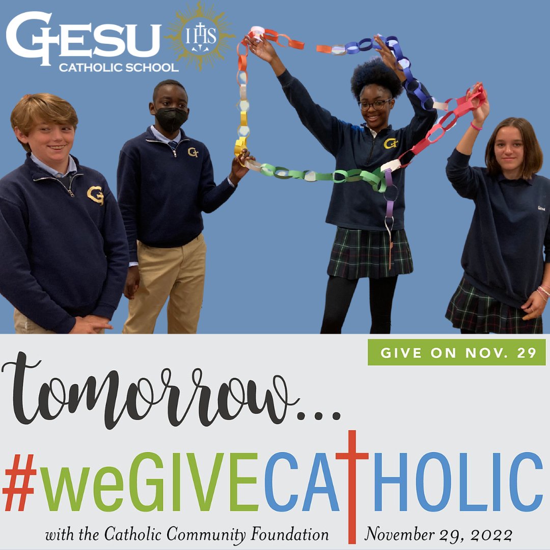 GesuCatholic's tweet photo. Tomorrow is #WeGiveCatholic and we hope that all members of our Gesu Community help and support this day of giving! Last year we had over 130 donors and raised over $11,000. We hope to exceed both those numbers this year. Thank you for your generosity! https://t.co/nSe8SvIAZx https://t.co/TMoLWhjpfu
