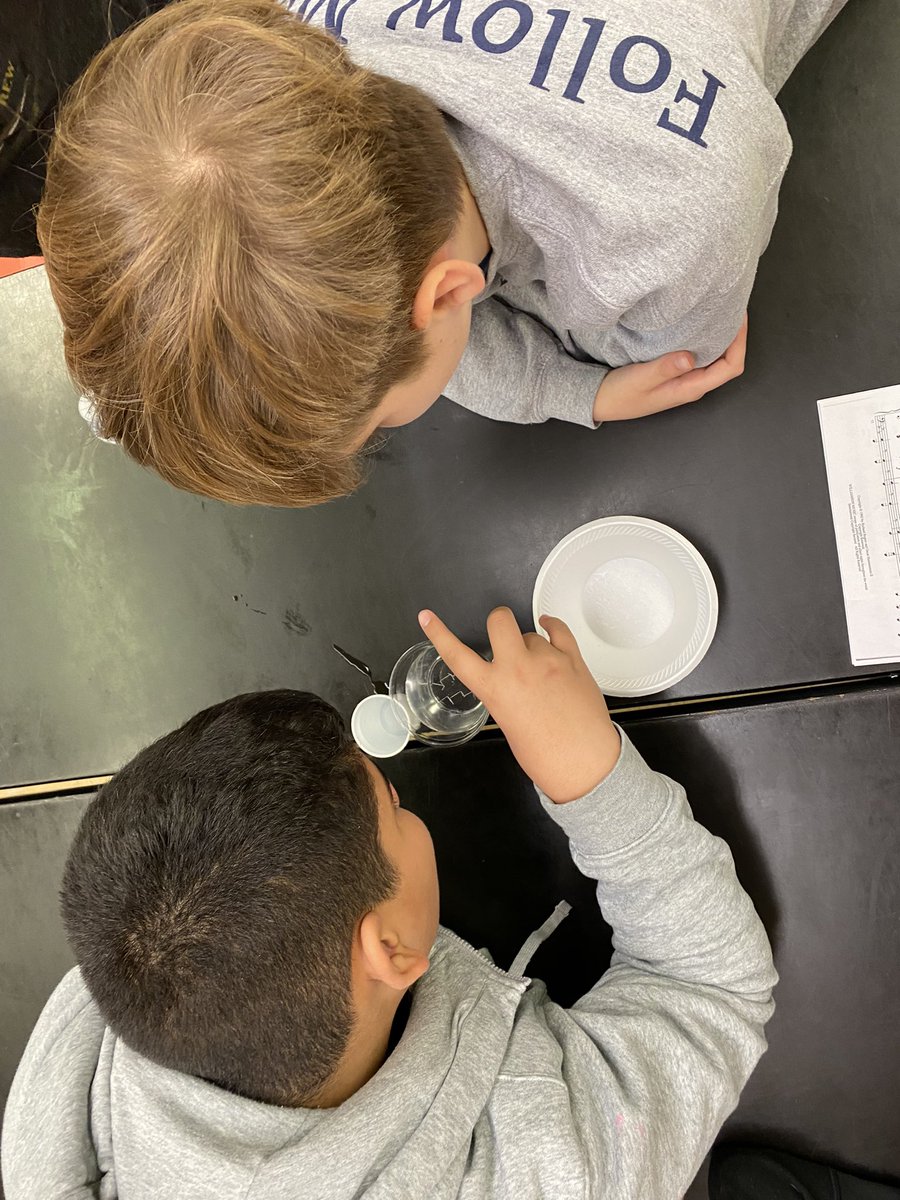 JerryHullTeach's tweet photo. Water molecules are attracted to each other as well as other things!  Sixth graders learn that they can make staples and sometimes paper clips “float” because of surface tension caused by cohesion and adhesion of water molecules.  @TaylorMSTigers @FCPS1Science https://t.co/e84qsytC42