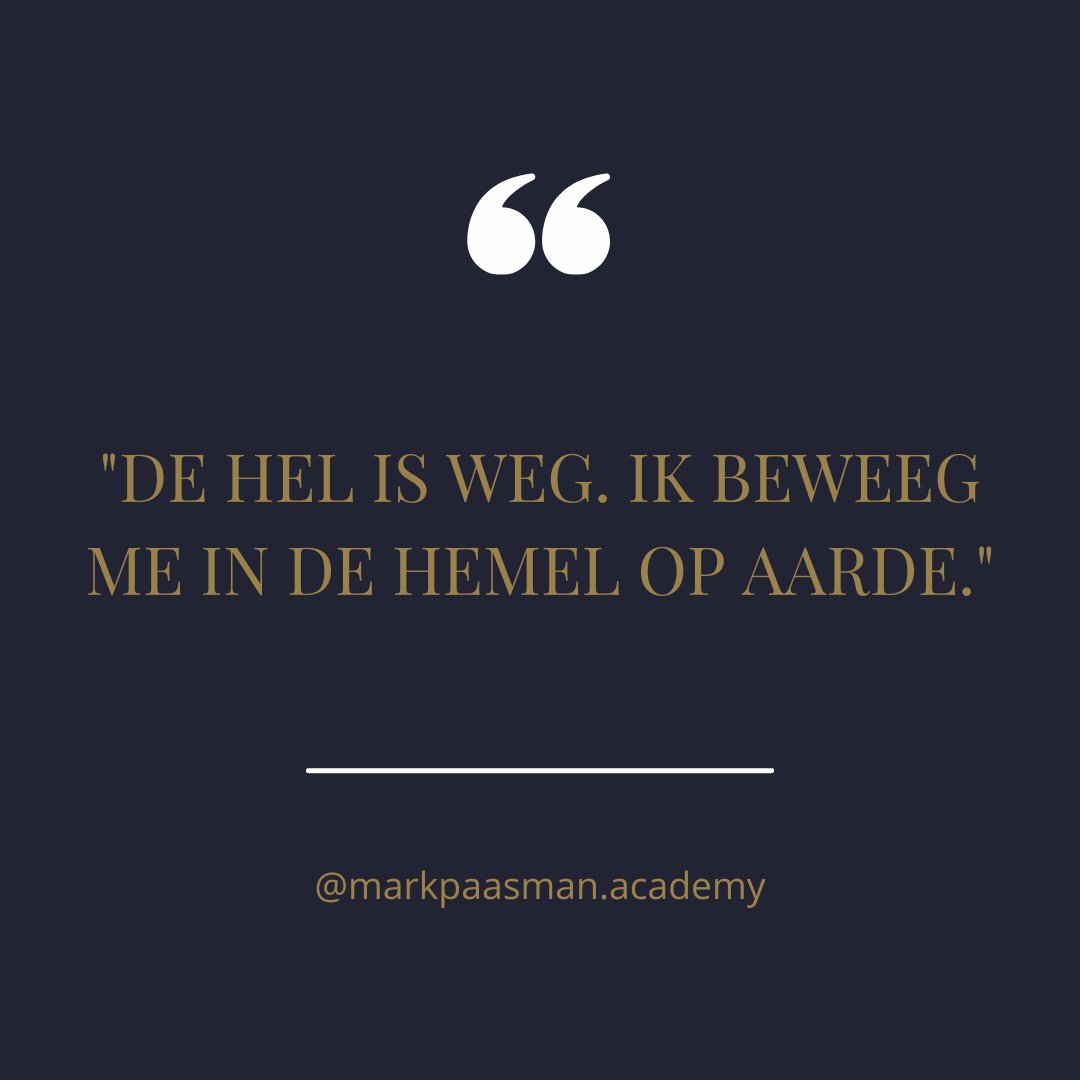 MarkPaasman's tweet photo. Ik vraag altijd aan de mensen die hier komen hoe het gaat. Wat gaat goed en minder, enz...
Van de week kreeg ik weer een antwoord van voormalig #politie waardoor ik kippenvel kreeg.
Hij zei: "De hel is weg Mark. Ik beweeg me in de hemel op aarde."
#zelfmanagement #hetkanecht https://t.co/rkeRqy8q77