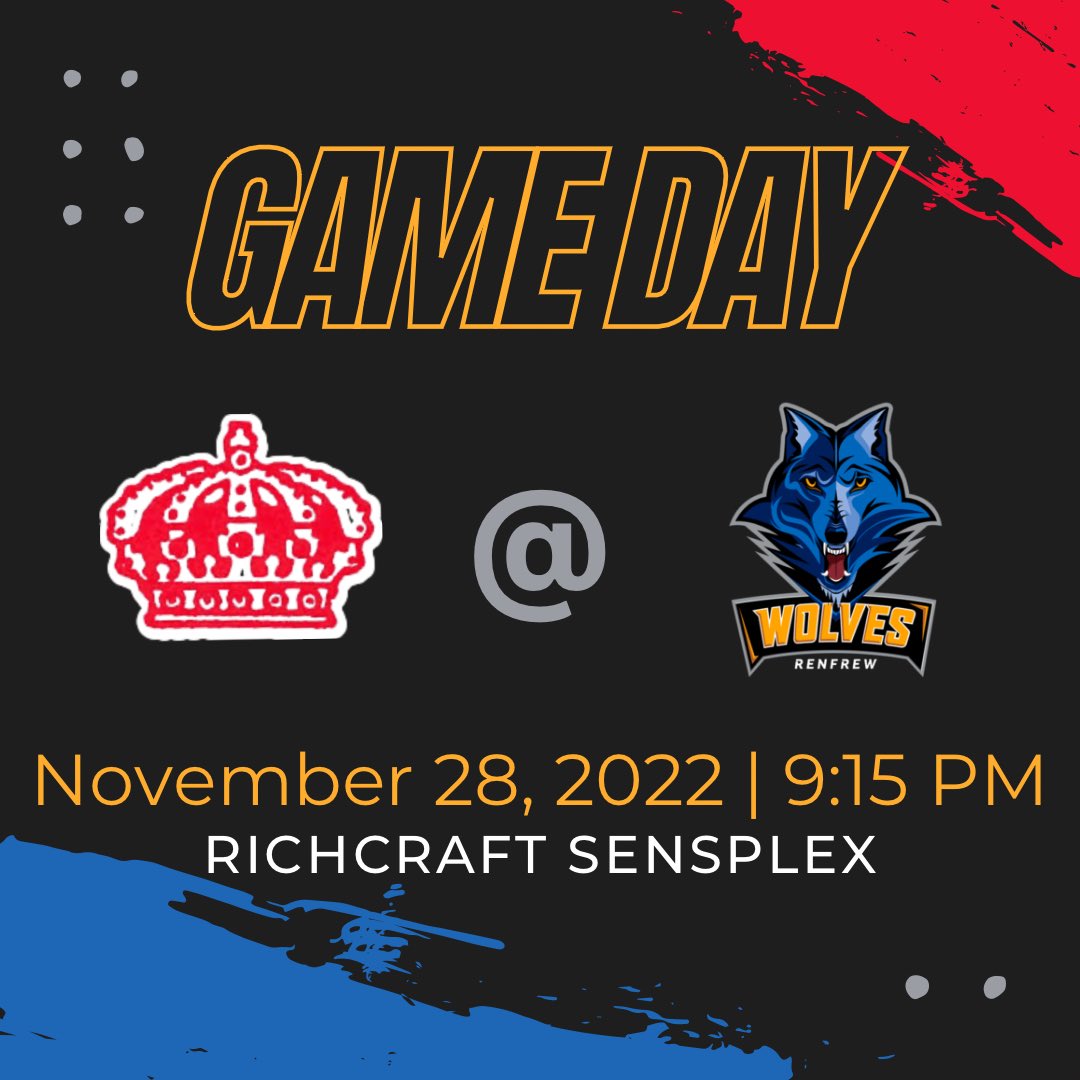 🔴⚪️ GAME DAY ⚪️🔴

🆚 Renfrew
⏰ 9:15pm
📍 Richcraft Sensplex
📺 <a href="/MyHockeyTV/">HockeyTV</a>

<a href="/HEOU18AAA/">HEO U18 AAA 2023-2024</a> <a href="/WolvesU18AAA/">Renfrew Wolves U18AAA</a>