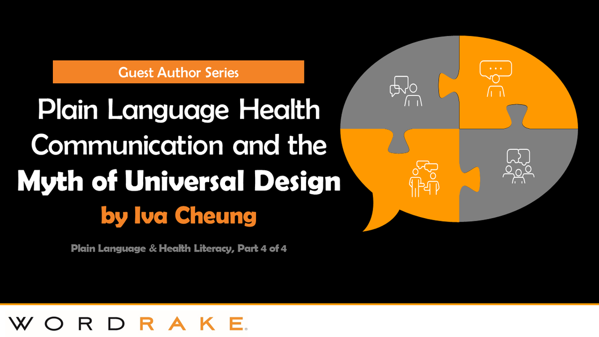 WordRake's tweet image. Award-winning editor @IvaCheung turns the rules of #PlainLanguage upside down in this final article in her guest series. “These examples show how complex health communication be: different audiences will have different—often conflicting—information needs.” hubs.li/Q01shdnX0