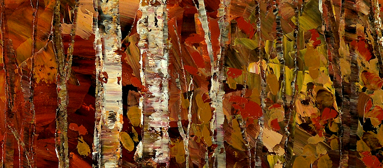 Tatianapaints's tweet photo. The Birch Files... "Birch Philosophers" ...contemplating the meaning of art... #BuyIntoArt #fineart #print of original #landscapepainting #autumnscene (detail) https://t.co/gX3El9MQS0 https://t.co/Y9Io99wTxd