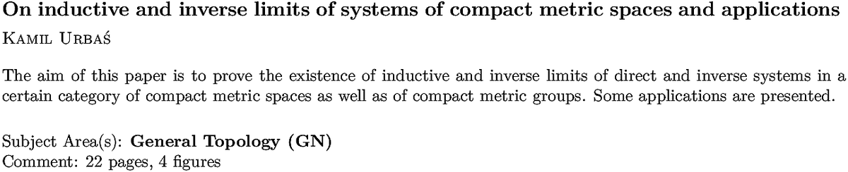 arxiv.org/abs/2211.13821…
K Urbaś
On inductive and inverse limits of systems of compact metric spaces and
  applications