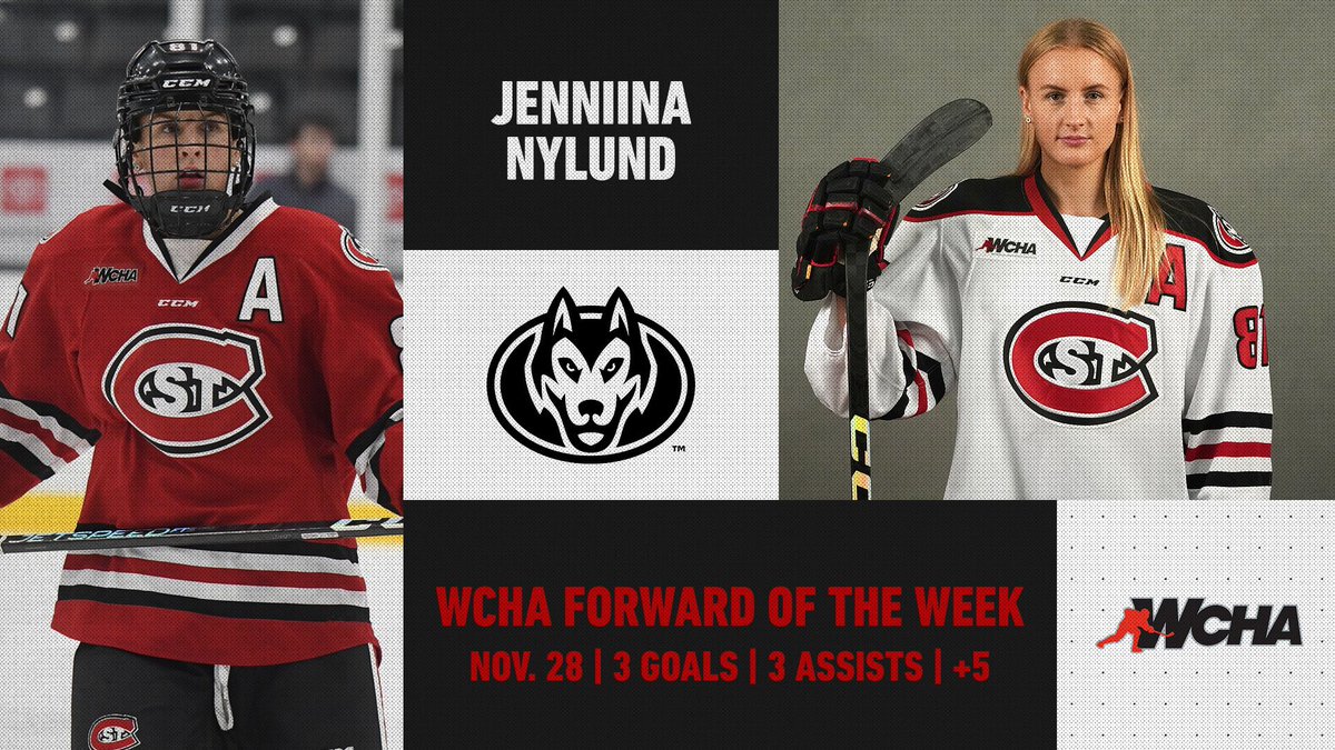 🏆 Forward of the Week 🏆

Stick taps to Jenniina Nylund as she has been named WCHA Forward of the Week 🤩

🔗 scsuhuskies.com/news/2022/11/2…

#HuskiesHockey 🏒
