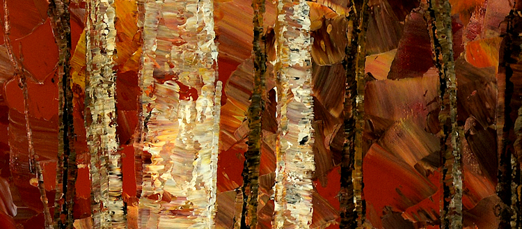 Tatianapaints's tweet photo. The Birch Files... "Birch Philosophers" ...contemplating the meaning of art... #BuyIntoArt #fineart #print of original #landscapepainting #autumnscene (detail) https://t.co/gX3El9MQS0 https://t.co/fkRsAcip3R