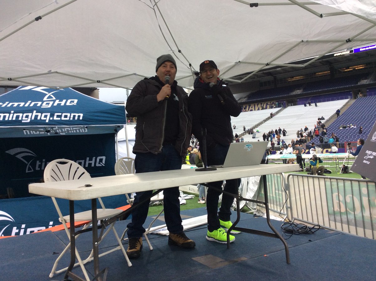 kelcema's tweet photo. Company Owner and Wannabe Race MC Ray Aberle posing with Official Race MC @scottohsman - Scott mentioned he loves seeing us at the @SeattleMarathon because he knows it's going to sound great and run smooth! https://t.co/00oQgaKPeU