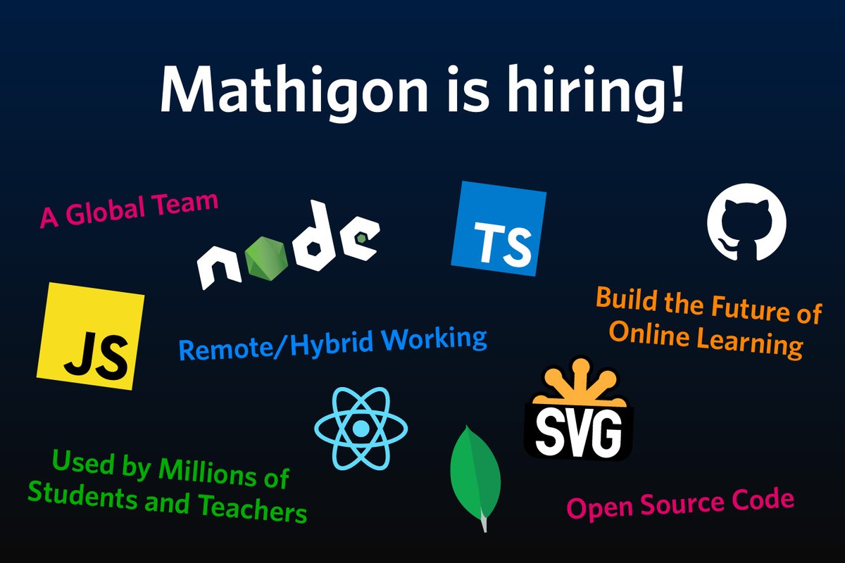 Mathigon is hiring! We're looking for talented engineers who enjoy problem-solving, care about performance and accessibility, and want to inspire millions of students and teachers. Visit bit.ly/3gCNGHv to apply.

#TypeScript #CSS #PWA #NodeJS #SVG #WebGL