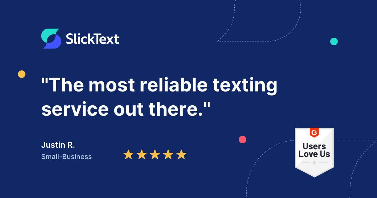 "They will work with you to get your numbers verified so deliverability stays high. I've always received a message through Slicktext, where our old service was always getting throttled or blocked."

Thanks for the 5 stars, Justin! #sms #smsmarketing #smbmarketing