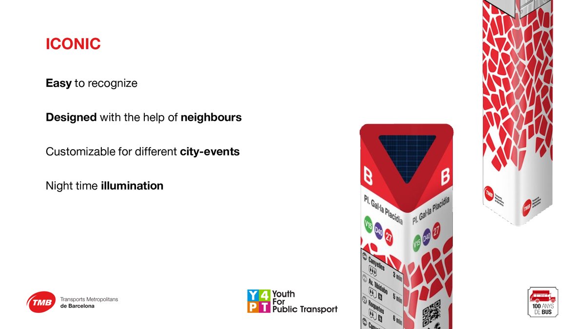 AutobusesBCN's tweet photo. Orgulloso de haber participado con @transport_bcn @josep_segovia @DapenaAlejandro en la #TMBHackathon2022 Aquí tenéis nuestra propuesta: una parada icónica con el "trencadís" de #Barcelona, con tiretes en pantallas e-ink para ahorrar 220k euros al año. @TMB_Barcelona @Y4PT https://t.co/NPRUwkr84C