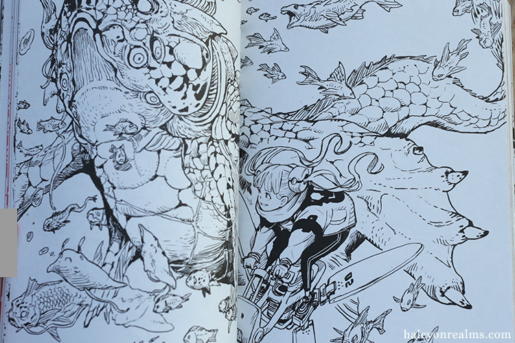 B/W is the first published art book by Japanese illustrator Acky Bright, featuring かわカッコいい ( kawakakoii /cute &amp; cool ) ink drawings of dragons, mecha girls &amp; more. See more in my review アッキーブライト ビーダブリュー アートブック レビュー - https://t.co/7ELiIiJ7y4 