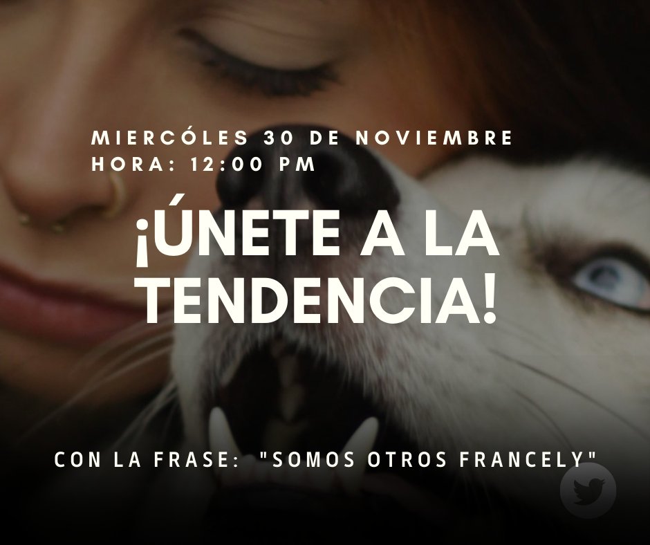 ¡Únete a la tendencia! 💔🐺
Para celebrar el video de "Somos Otros", empezaremos a las 12:00 pm el día miercoles🇲🇽 

Con la frase: "SOMOS OTROS FRANCELY"