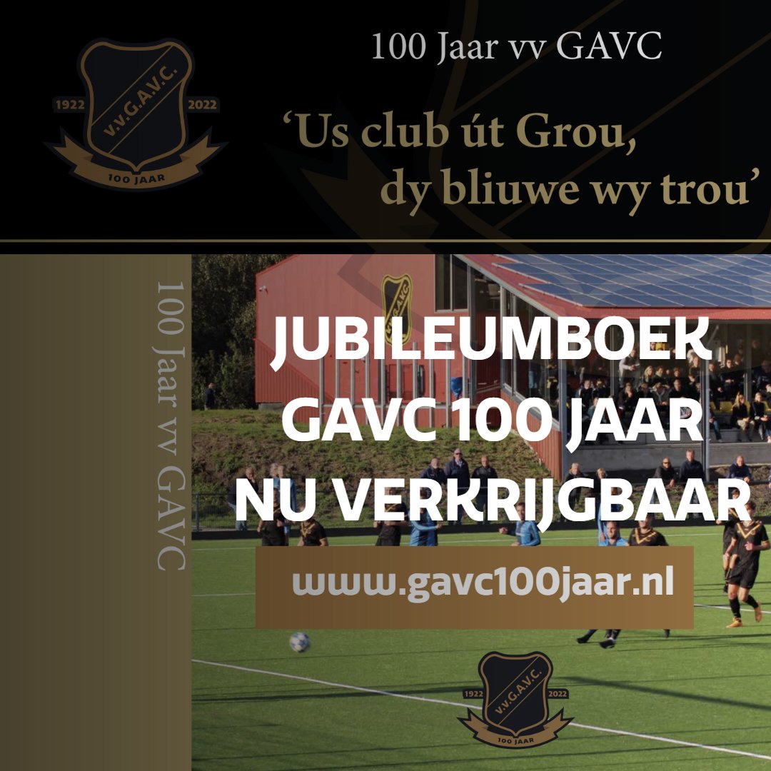 vv_GAVC's tweet photo. Bestel nu en ontvang het jubileumboek 100 jaar #GAVC tijdens de nieuwjaarsreceptie op 6 januari 2023. Wees er snel bij op=op! Ga direct naar https://t.co/3EtoadrhDd #grouaktief #sportingrou #degrouster #zonniggrou https://t.co/M9WH09NxBD