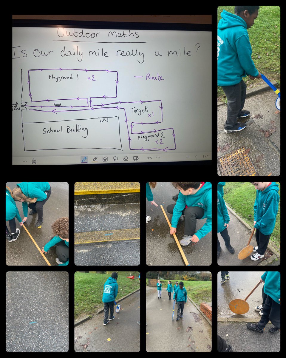 Gwyrosydd2014's tweet photo. Investigating if our daily mile is really a mile #gspNum #outdoormaths https://t.co/lzKd40Wxym