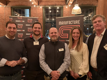ManufactureCT's tweet photo. Another great #ManufactureCT event featuring a panel discussion on EOS…. Thank you, Tom McGuire, #IndustrialHeater, Bob Williams, #McGuireManufacturing, Kristen Moreira #Beadelectronics and Rick Fawcett, #Outpace https://t.co/r7uXu24xlE
