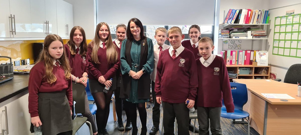 PorthCSchool's tweet photo. @buffywills @Kateowen Ysbrydoli fi - Inspire me. Today our school Senedd and upper school students met Buffy Williams AM/MS. We’re looking forward to our return visit to Cardiff. Diolch. https://t.co/G8EiAJZjoy