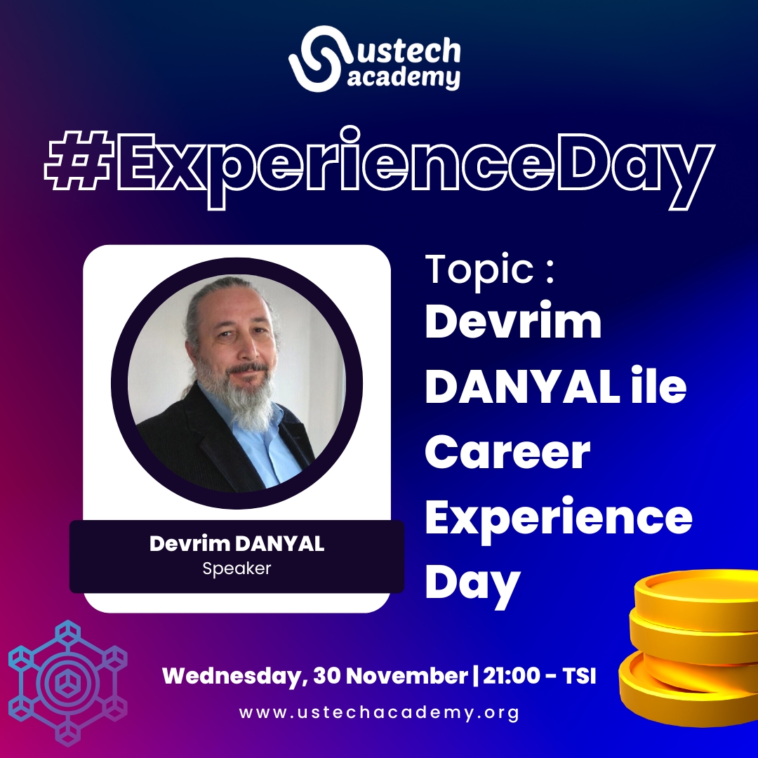 USTechacademy's tweet photo. We host Devrim Danyal on USTechacademy's #careerday. Join us. 
https://t.co/QJJC5nMGyq

#blockchain #web3 #NFT #experienceday #USTechAcademy #blockchaindeveloperbootcamp https://t.co/YJfq7sAuTc
