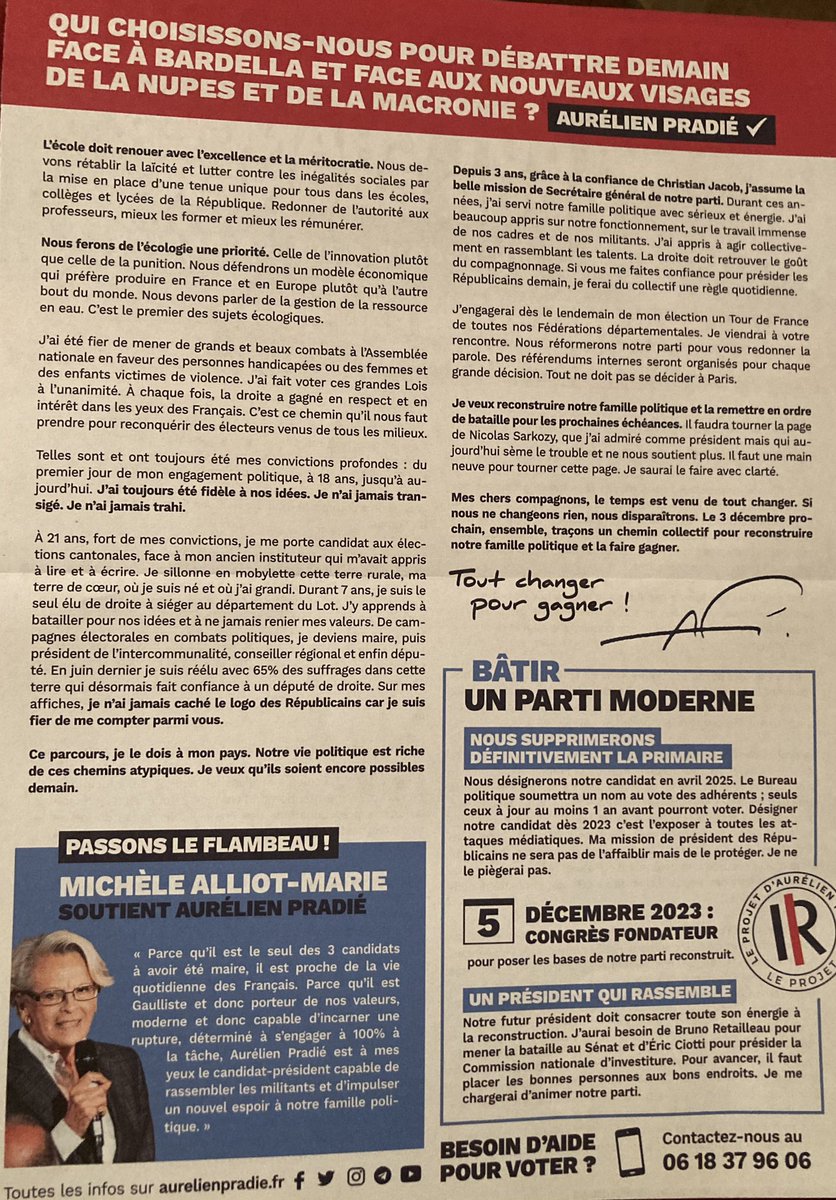 hseill's tweet photo. « Tout changer pour gagner »
@AurelienPradie un espoir pour la droite !
#ProfessionDeFoi @AvecPradie #AvecPradie #LR https://t.co/xwUS8qnqXq