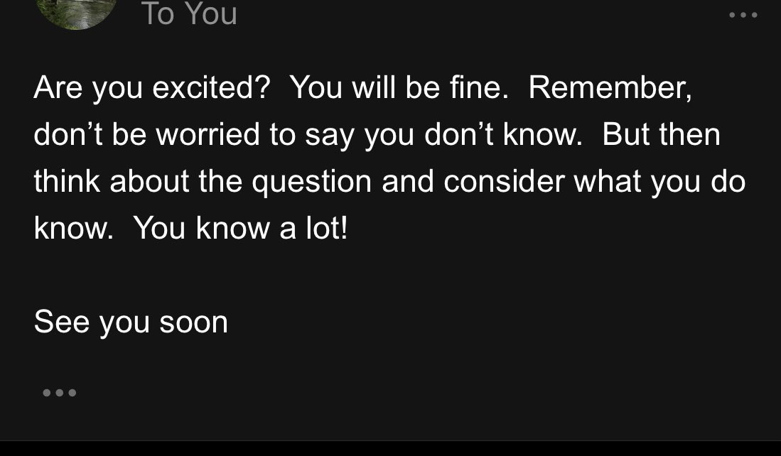Sayan Das (@s4yandas) on Twitter photo We stan a supportive advisor. I received this email from my advisor a couple of hours before my comprehensive exam and it boosted my self-confidence A LOT.
In other news: I passed my Comprehensive Exam. 😁🎉
#AcademicTwitter #phdchat #AcademicChatter <a href="/PhDVoice/">PhD Voice - Independently Run</a> We stan a supportive advisor. I received this email from my advisor a couple of hours before my comprehensive exam and it boosted my self-confidence A LOT.
In other news: I passed my Comprehensive Exam. 😁🎉
#AcademicTwitter #phdchat #AcademicChatter <a href="/PhDVoice/">PhD Voice - Independently Run</a>