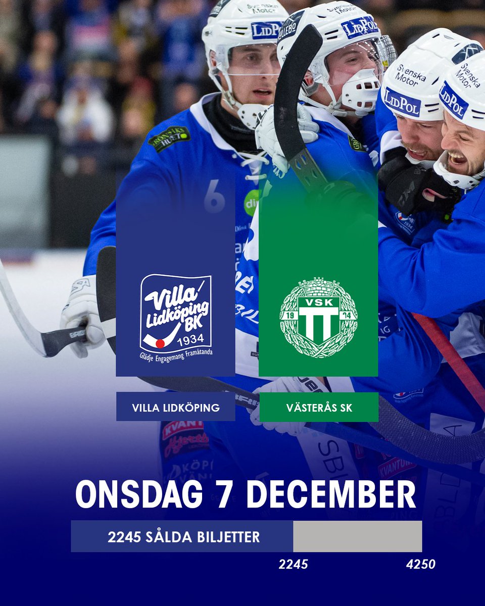 Då tar vi sikte mot nästa hemmamatch och det är semifinalrepris på schemat. 

Redan nu har vi sålt 2245 biljetter. 
🎫 vlbk.ebiljett.nu/Tickets/Choose…