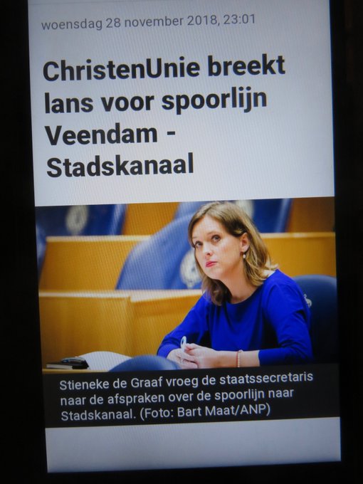 De CU met kamerlid Stieneke v/d Graaf lijkt de meest logische partij die de ongelijkheid + het op afstand zetten van de regio NO-Overijssel, ZO-Drenthe en de Veenkoloniën serieus wil aanpakken met 2e Kamer-voorstellen + acties zoals eerder in Emmen over aanleg Nedersaksenlijn .