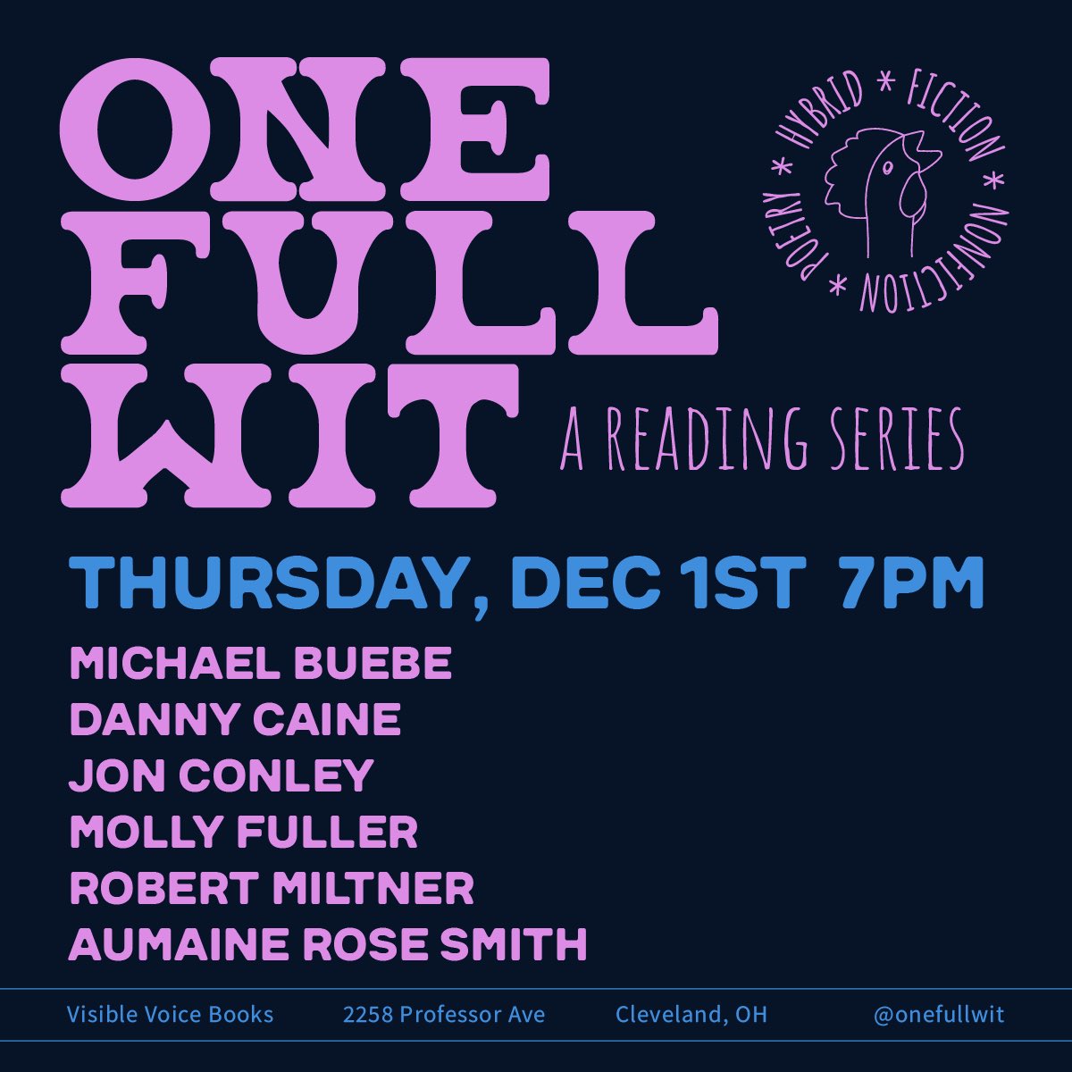 akrupman's tweet photo. Poets upon poets! Not one but two hosts! A game we made up expressly for this event! All this and more awaits you at the last One Full Wit of 2022! ::screams in muppet:: https://t.co/rx1V6r2MxZ