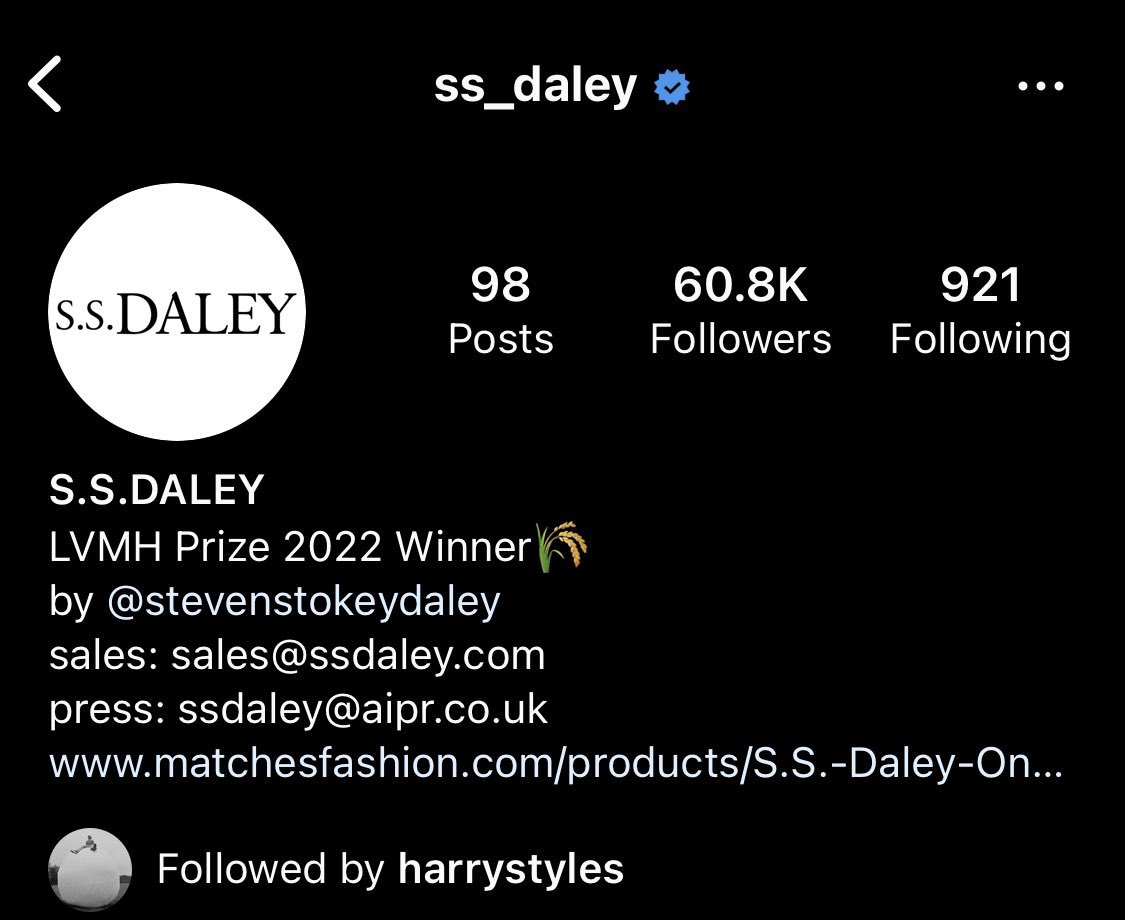 hsdaily's tweet photo. Harry followed S.S.DALEY on Instagram! https://t.co/yopooEakhZ