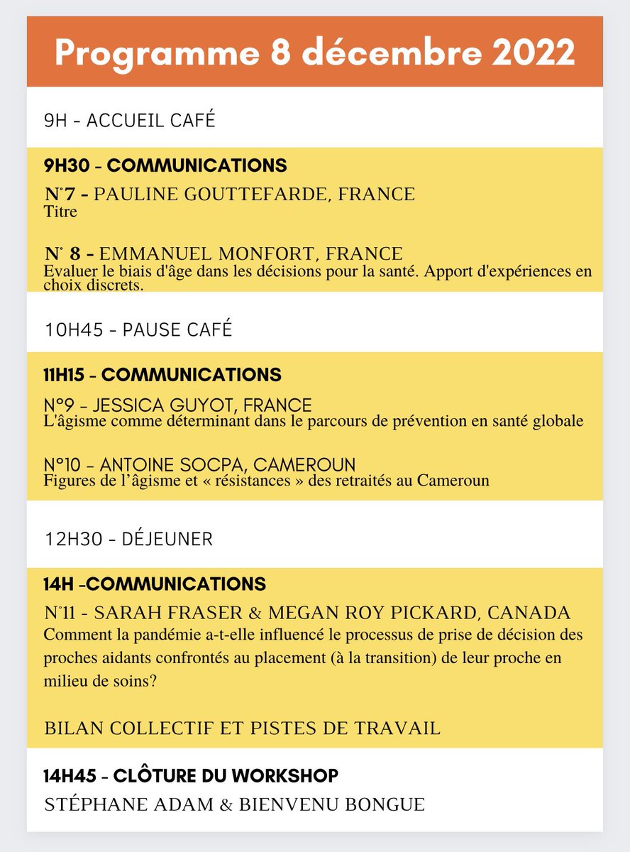2ème WORKSHOP INTERNATIONAL : AGISME ET SOCIÉTÉS 

Possibilité de participer en visioconférence : 
lnkd.in/egamVR8E

Programme et informations  ⬇️
pauline.gouttefarde@univ-st-etienne.fr