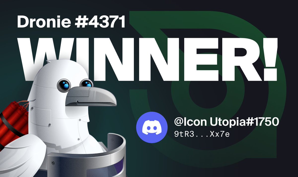 DroniesNFT's tweet photo. Congratulations to holders @IconUtopia and Stink on winning the raffles for Dronie #4371 and @THELILYNFT #6565 respectively. They have been sent to the wallets you entered into the raffles with! 🎉

A new raffle will be posted in the $INTEL House later today at 5:30pm EST! https://t.co/OPDae13fo8
