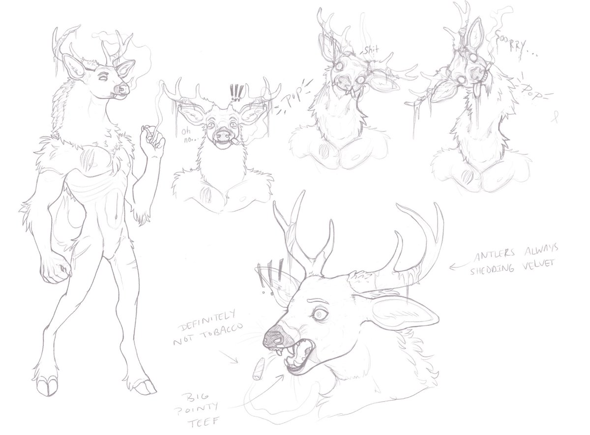 Calicodex1's tweet photo. H E Y

Some concept sketches for a new guy I’m workin on who’s based on a Notdeer except his anomalous properties are a weird defense mechanism that he hates so he spends all his time stoned AF alone in the woods

#furryart #cryptid #furry https://t.co/fHRDDktFBN
