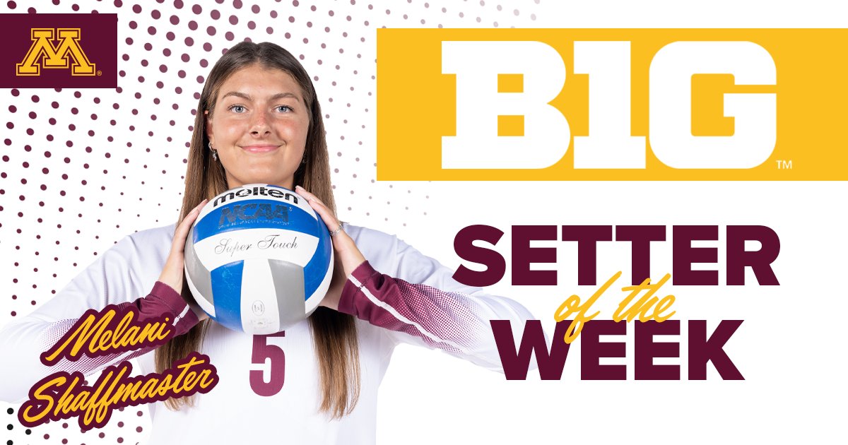 GopherVBall's tweet photo. 𝐁𝟏𝐆 𝐏𝐥𝐚𝐲𝐞𝐫 𝐨𝐟 𝐭𝐡𝐞 𝐖𝐞𝐞𝐤 x 𝐁𝟏𝐆 𝐒𝐞𝐭𝐭𝐞𝐫 𝐨𝐟 𝐭𝐡𝐞 𝐖𝐞𝐞𝐤 🏆

Congrats to @Tay_Landfair12 and @melshaffmaster on winning @B1GVolleyball weekly honors!

https://t.co/rDc0I6CWcW https://t.co/22AOfxGJNs