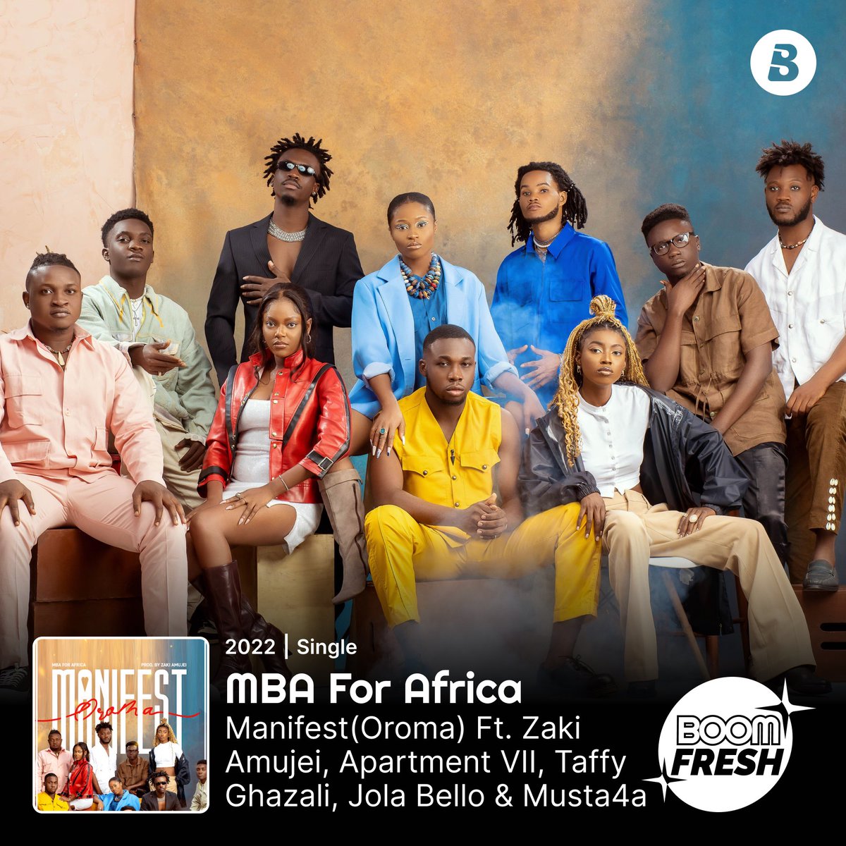 BoomplayNigeria's tweet photo. It's giving good vibes as @mbaforafrica all-stars release their first single #Manifest! 🔥🤩

Enjoy this fresh song on Boomplay. 👉🏾 https://t.co/02CwNk3OIr

#BoomFresh #HomeOfMusic #MBAforAfrica https://t.co/y7jjYDYhu9