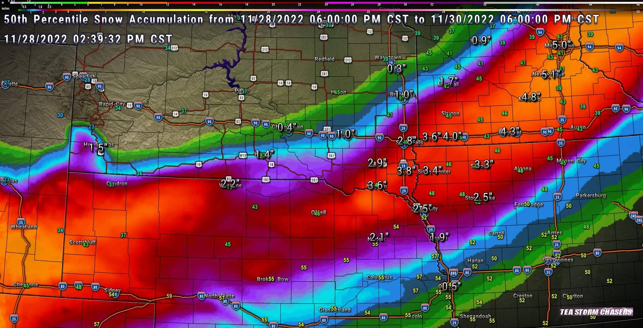 Tea Storm Chasers on Twitter "Here is the latest model update for snow