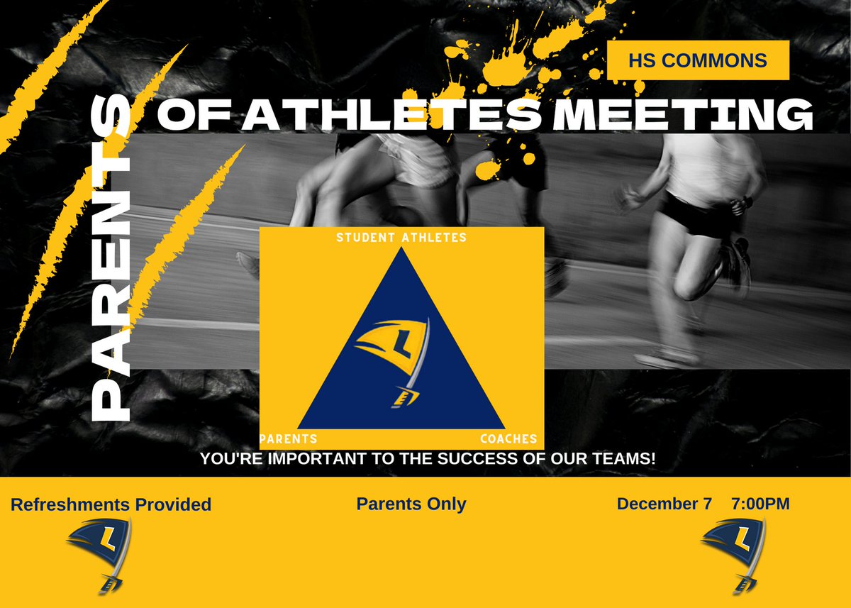 Coming up next week, we will be hosting our next Parents/Coaches Workshop for ALL parents of HLWW Student-Athletes.  Wednesday, December 7 at 7:00 pm