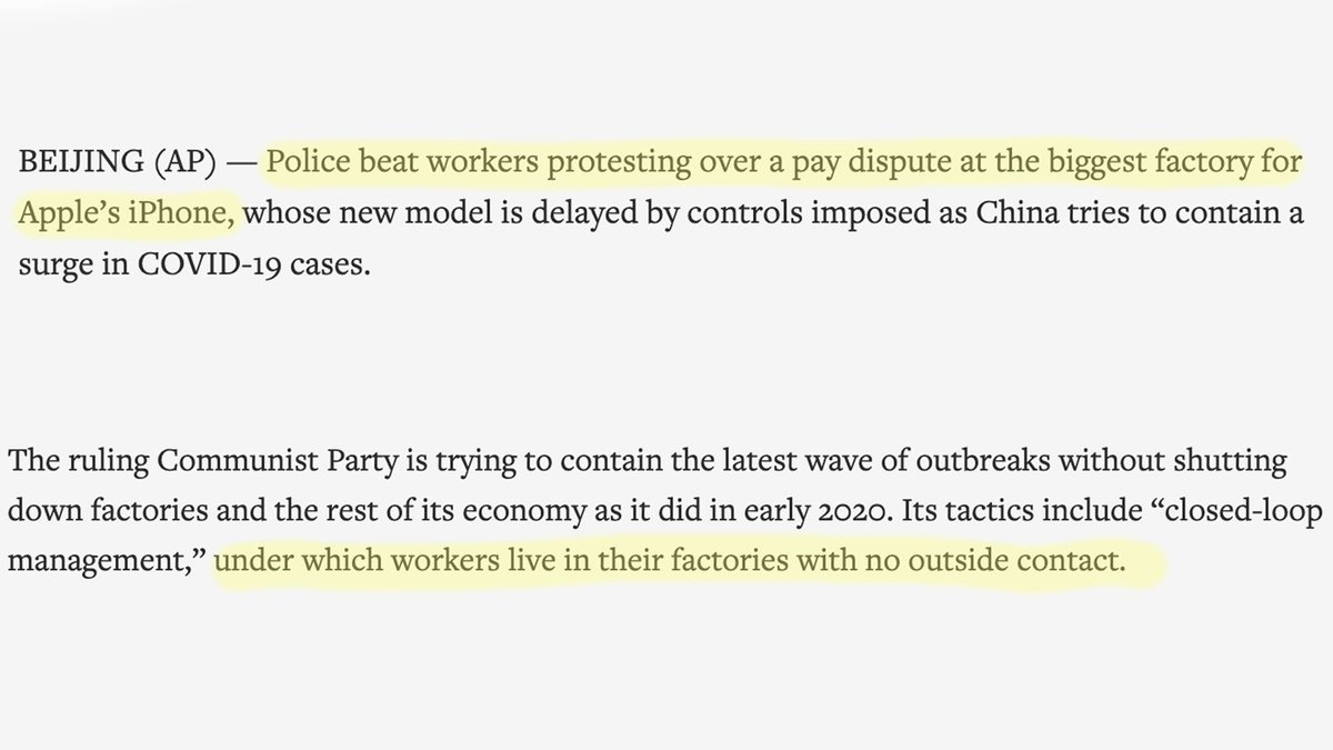 WSBChairman's tweet photo. @elonmusk Their workers, who are forced to live in the factories with ZERO outside contact, were beaten for protesting over a pay dispute at the biggest factory for Apple's iPhone. https://t.co/f3EClm1bUt