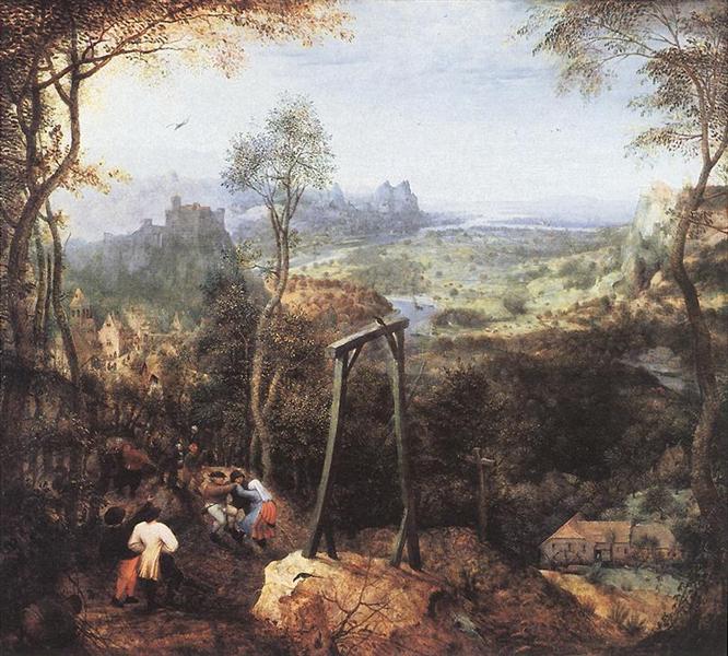 artbot__'s tweet photo. The Magpie on the Gallows 
 -1568, Pieter Bruegel the Elder 
 #art #aesthetic #paintings #pieterbruegeltheelder https://t.co/fGFQMbYetj