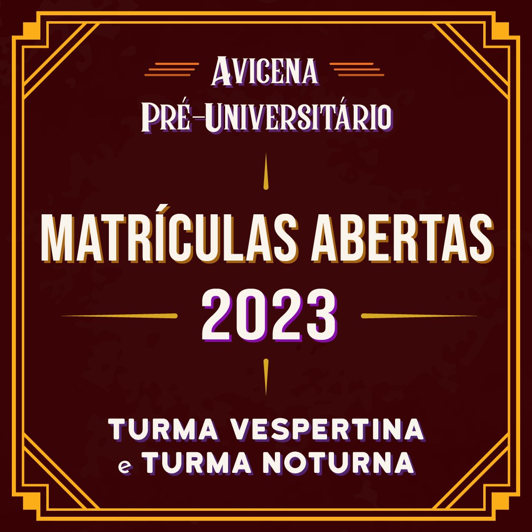 Centro_Avicena's tweet photo. O PRÉ-VESTIBULAR DE MILHÕES!

Estão abertas as matrículas para 2023! 

O Avinena Pré-Universitário não é só um cursinho pré-vestibular, é uma oportunidade pra você ser protagonista da sua Educação, do seu conhecimento, das suas escolhas acadêmicas. Prepare-se com a gente! https://t.co/qbKTHu9gdC