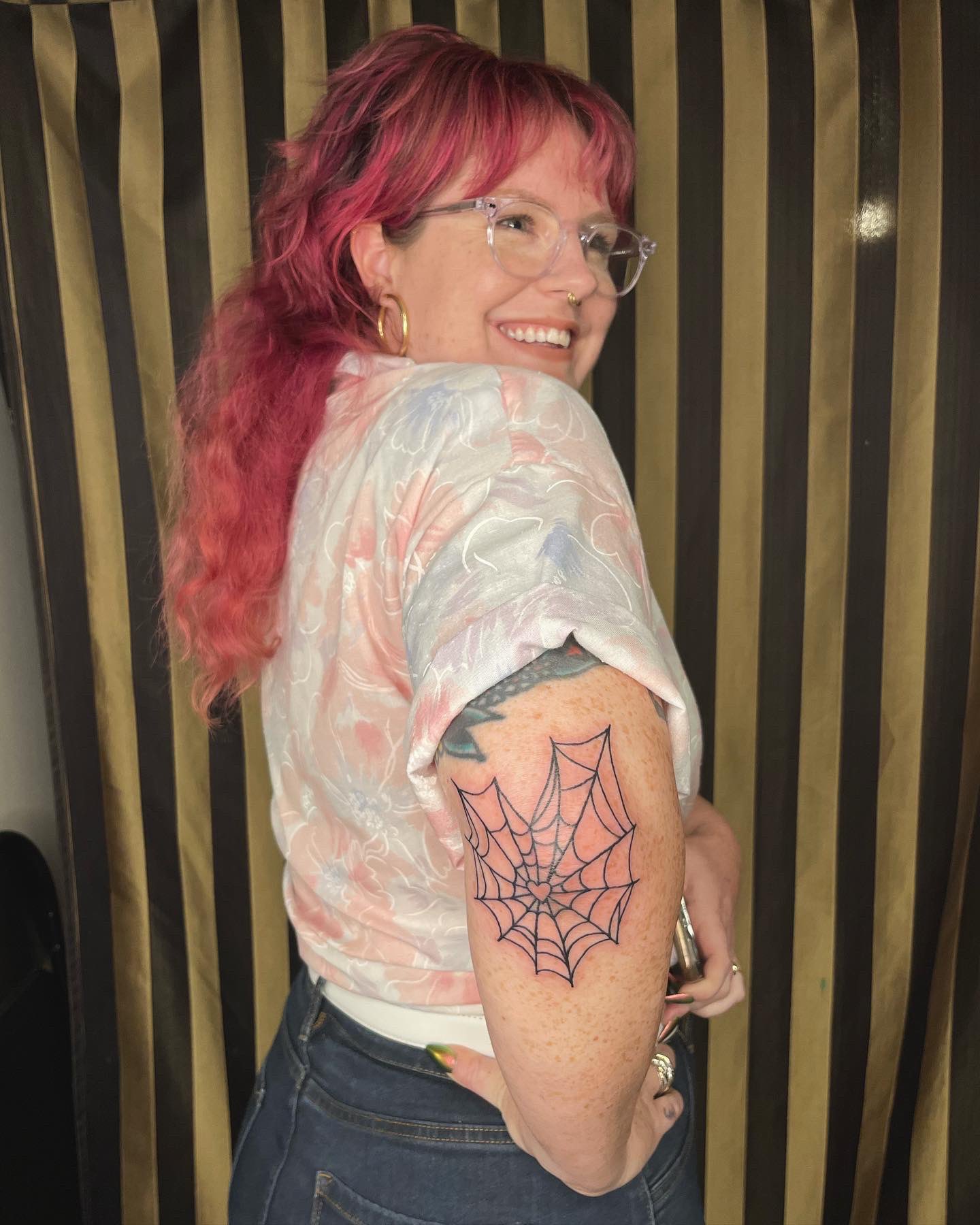 Barbary Rose on Twitter: "Got a lil spider web tat from my friend