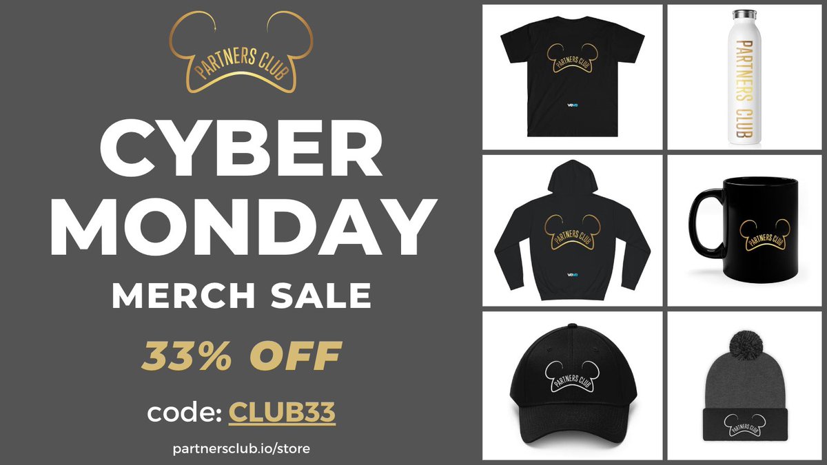 PartnersStatue's tweet image. 🚨 CYBER MONDAY SPECIAL 🤩 

Get 33% OFF all items in the Partners Club online store

At checkout use code: CLUB33

Only available until 11/29/2022 at 11:59pm (pst)
partnersclub.io/store

Retweet ✨